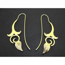 Pendientes de Bronce Forma Hoja -60-