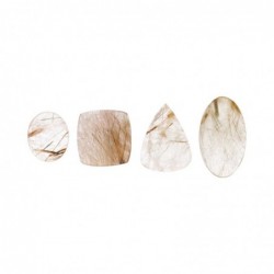 Cabujón de Cuarzo Rutilado Natural (Pack 30gr) - Piedras Preciosas Naturales para Joyería