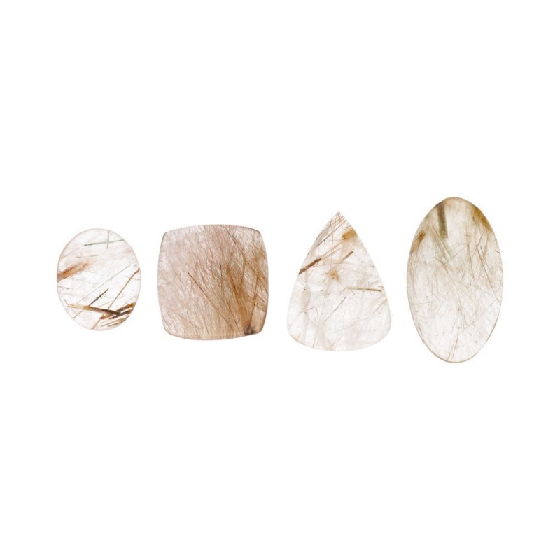 Cabujón de Cuarzo Rutilado Natural (Pack 30gr) - Piedras Preciosas Naturales para Joyería