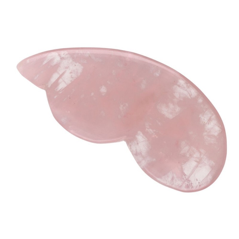 Gua Sha Cuarzo Rosa "Calabaza" - Piedra Natural Facial para Masaje