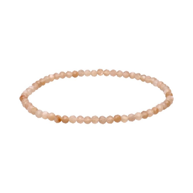 Pulsera Facetada de Piedra Sol 3mm - Pulsera de Piedra Natural para Mujer - Pulsera de Piedras Preciosas