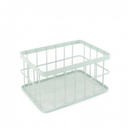 cesta metálica verde agua 17x12 cm organizador almacenamiento resistente duradero