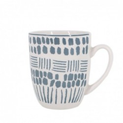 Taza Mug cerámica estampado gris azulado 350ml