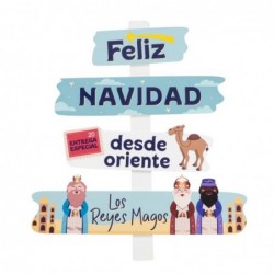 Las palabras clave más relevantes para el producto "Cartel Navideño de Madera con Reyes Magos